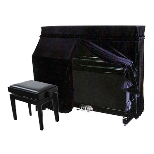 Black Full Fitted Cover for Upright Piano UP4 - 150cm Width, 34cm Depth, 121cm Height, 52cm Top to Keys