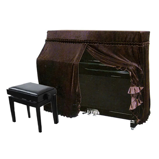 Full Fitted Piano Cover - Brown UP5, 154cm W x 35cm D x 131cm H, 62cm from Top to Keys