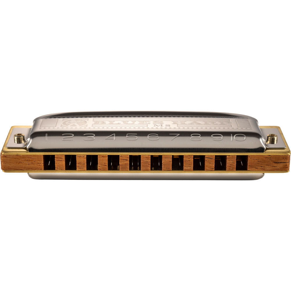 Hohner MS Series Blues Harp Harmonica in Key of Ab with Wooden Comb and Stainless Steel Covers — view 3