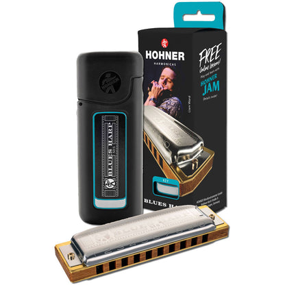 Hohner MS Series Blues Harp Harmonica - Key of C, Doussi Wood Comb, Stainless Steel Covers, 20 MS Reeds, Made in Germany