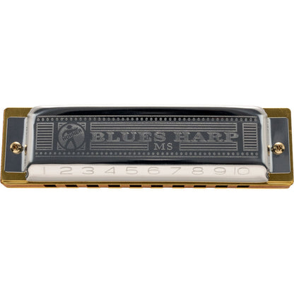 Hohner MS Series Blues Harp Harmonica in Key of Db with Doussi Wood Comb and Stainless Steel Covers — view 5
