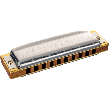 Hohner MS Series Blues Harp Harmonica in F Key with Doussi Wood Comb and Stainless Steel Covers — view 2
