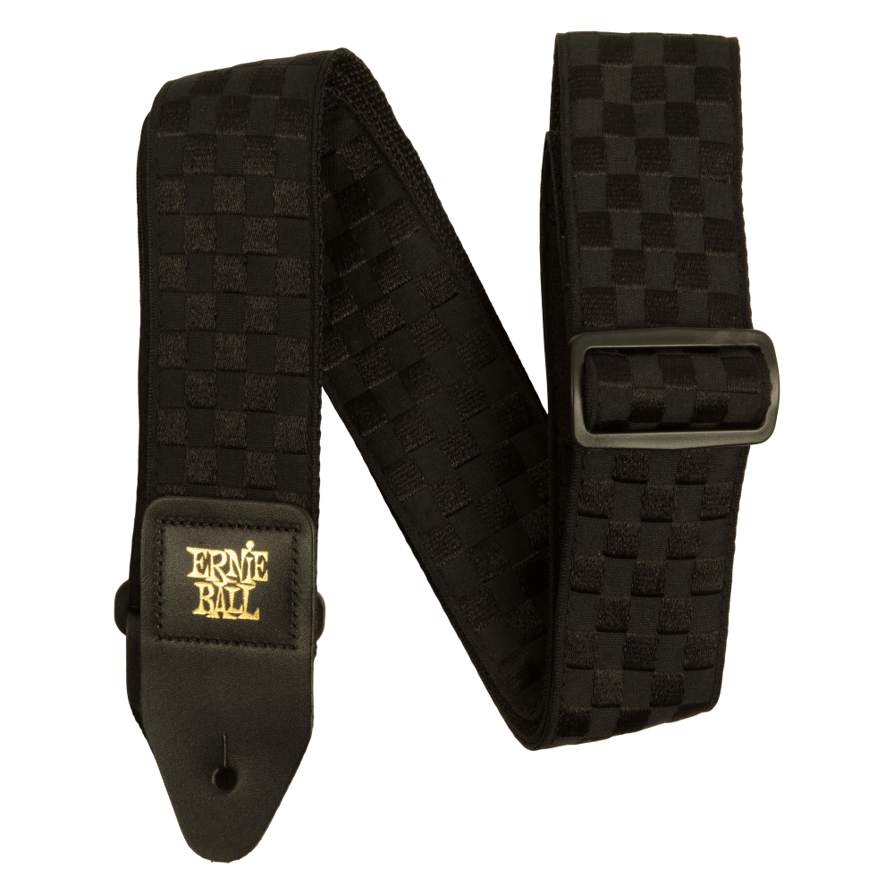 Ernie Ball Black Checkers Jacquard Strap