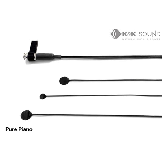 K&K Pure Piano Pickup - Natural Sound, Quick Installation, 3 Transducer Heads, High Output, Studio-Quality Metal Jack