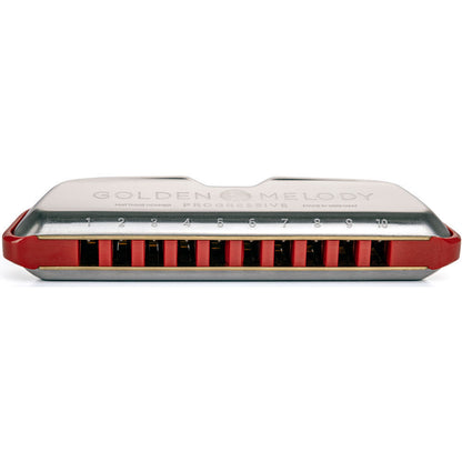 Hohner Golden Melody Progressive Harmonica - Key of G, Diatonic, 10 Holes, Stainless Steel Covers, Equal Temperament, Made in Germany — view 4