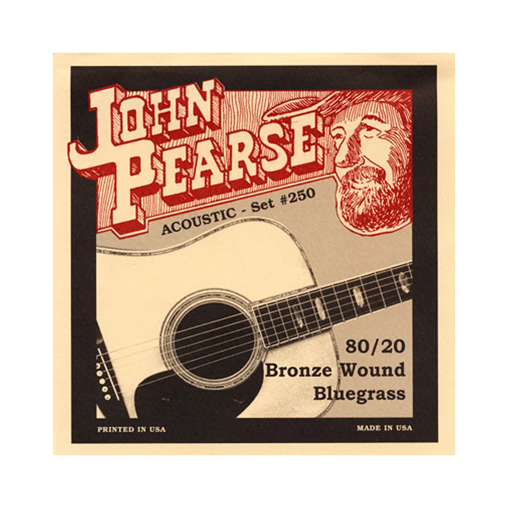 John Pearse 250LM 80/20 Bronze Bluegrass Acoustic Guitar Strings 12-56