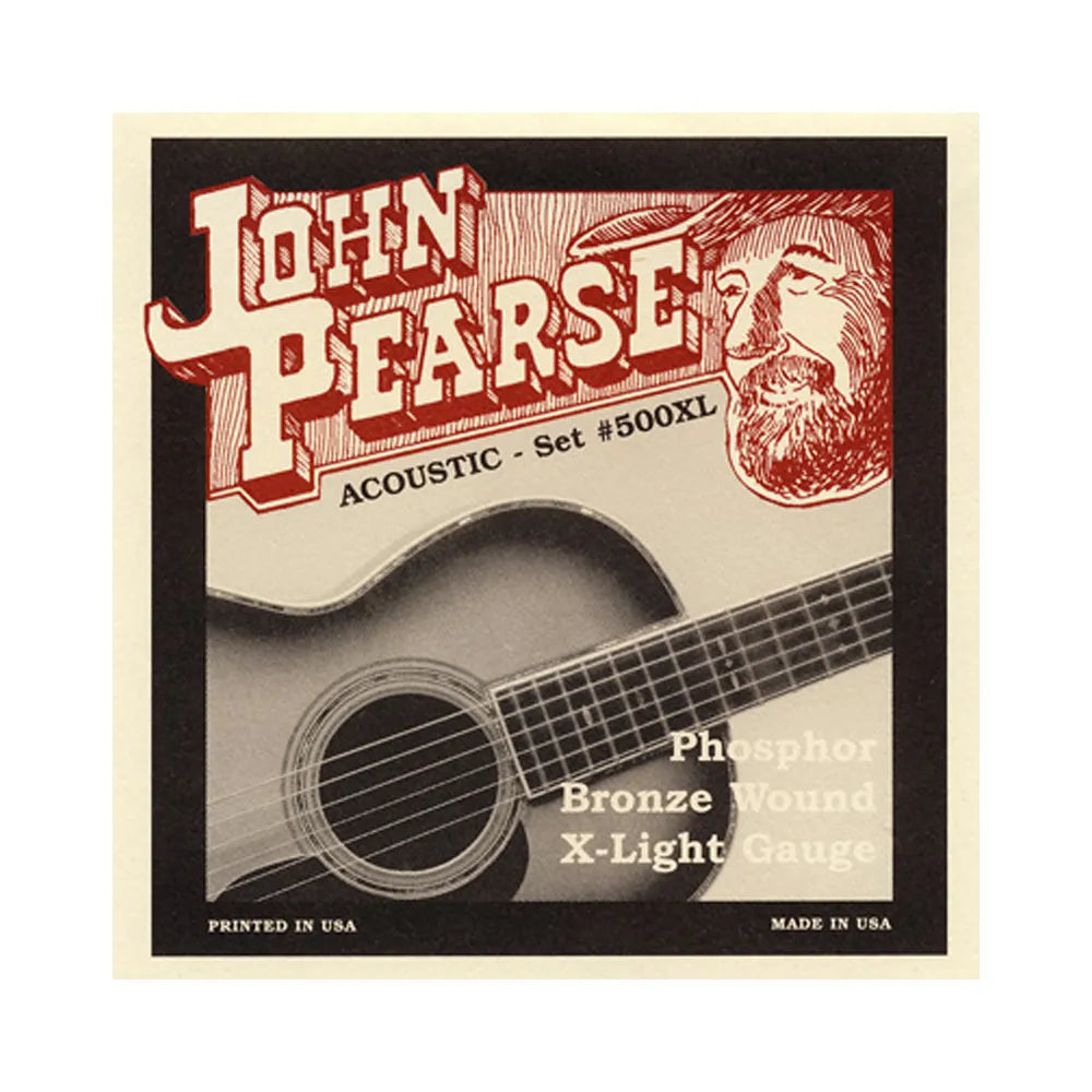 John Pearse 500XL Phosphor Bronze Acoustic Guitar Strings 10-47 Extra Light