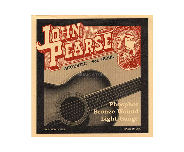 John Pearse 600L Phosphor Bronze Acoustic Guitar Strings .012-.053