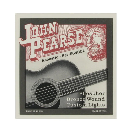 John Pearse 640CL Phosphor Bronze Acoustic Guitar Strings 12-55 Light Medium Custom
