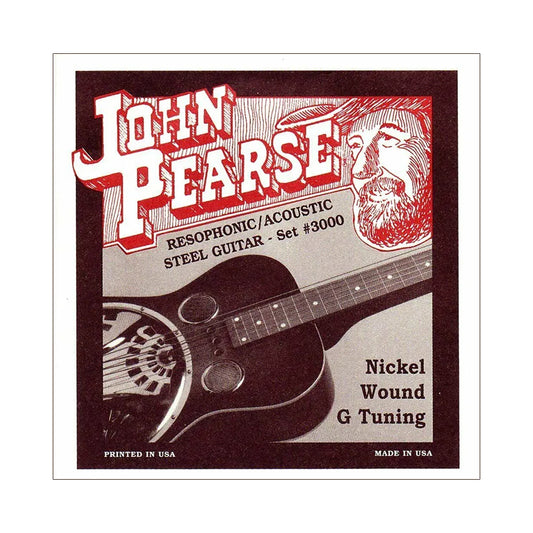 John Pearse 3000 Nickel Resophonic Acoustic Steel Guitar Strings 16-59