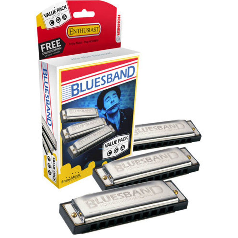 Hohner Blues Band Harmonica Value Pack - 3 Pieces in Keys C, G, A