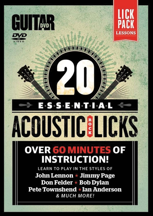 20 Essential Acoustic Rock Licks DVD for Guitar
