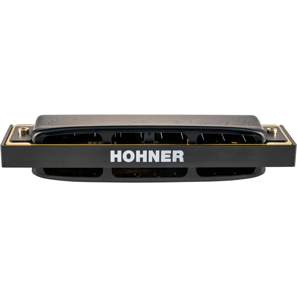 Hohner MS Series Pro Harp Harmonica - Key of G, Black Plastic Comb, Brass Reed Plates, 20 Reeds, Made in Germany — view 4