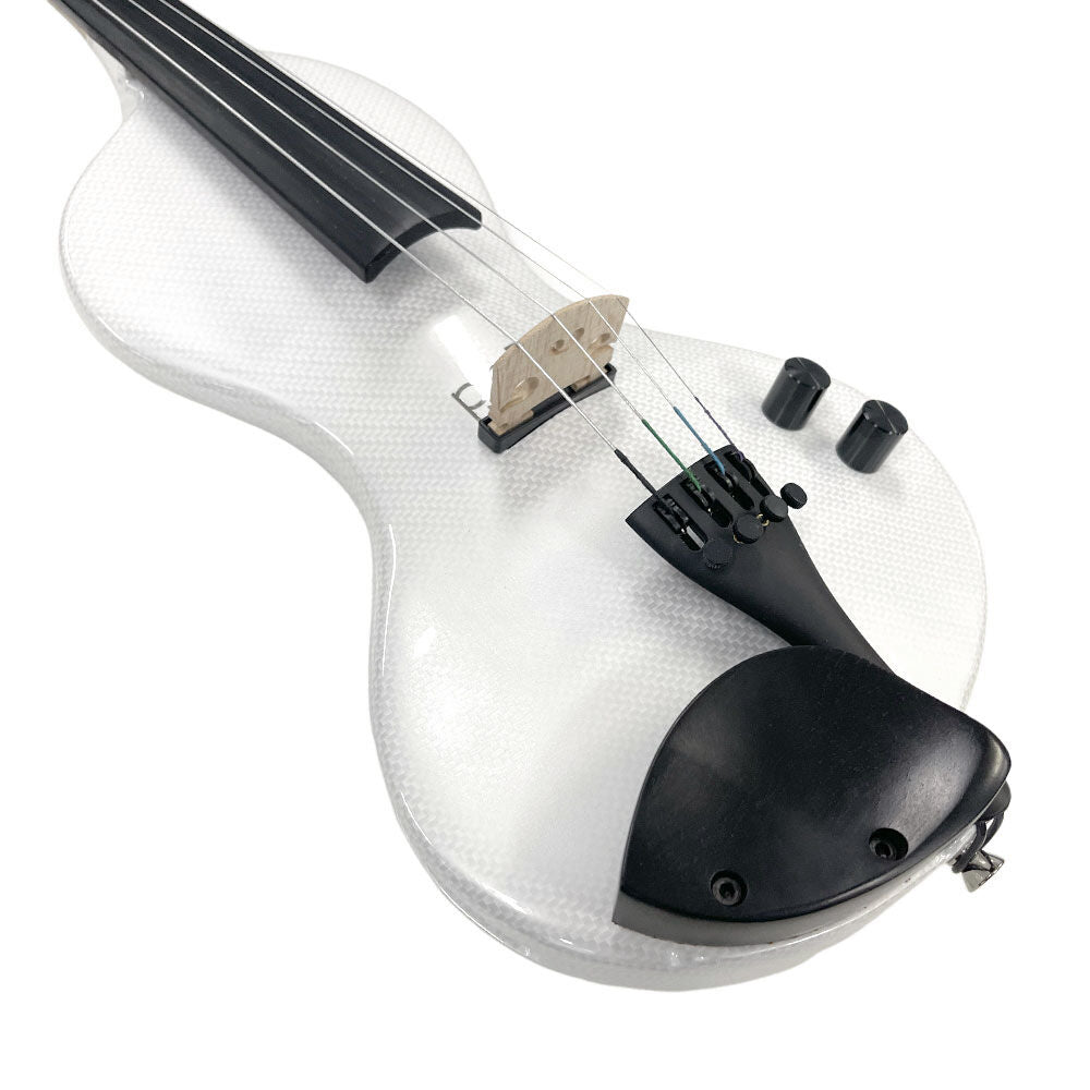 PHOS Electric Violin with Case - Shadow Active Preamp - Textured White — view 3