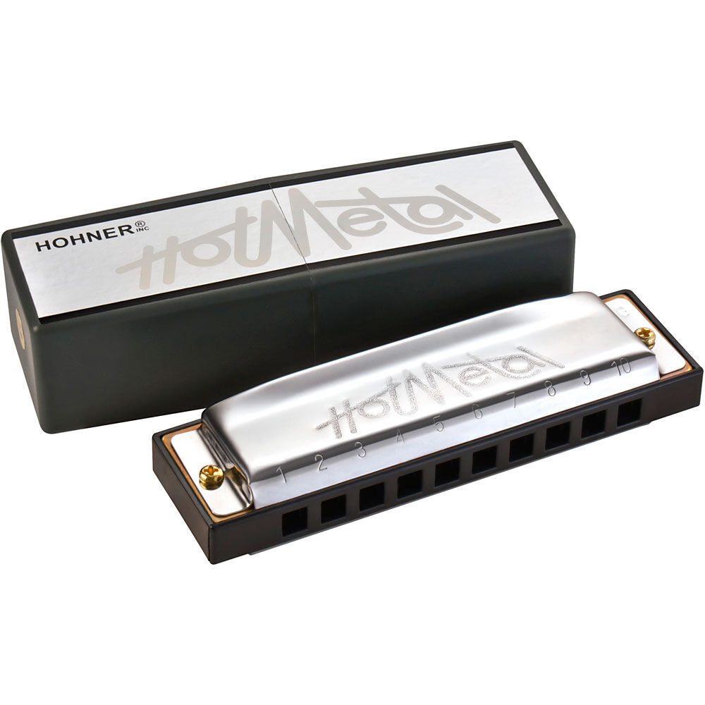 Hohner Hot Metal Harmonica Value Pack - 3-Piece Set in Keys C, G, A, with Durable Plastic Comb and Stainless Steel Cover Plates — view 3