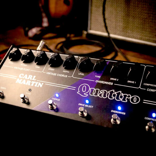 Carl Martin Quattro Multi-Effects Guitar Pedal with Compressor, Overdrive, Chorus, Delay and Send/Receive Loop