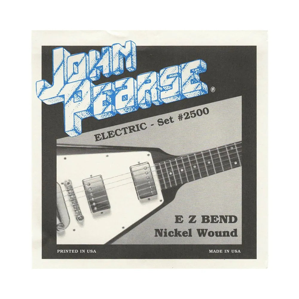 John Pearse 2500 Nickel Electric Guitar Strings, Gauges 10-46, Easy Bend, Bright and Long-Lasting, Balanced Tension for Various Styles