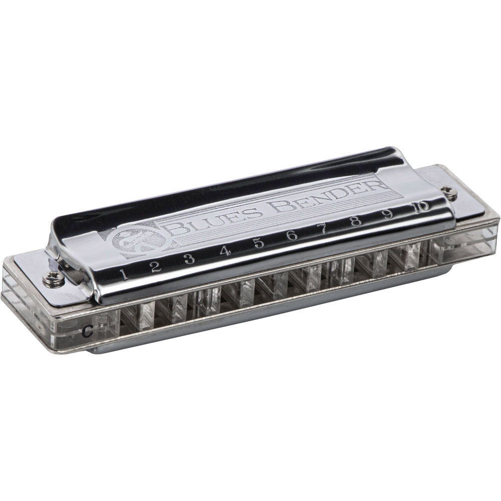 Hohner Blues Bender Harmonica in Key of D, Diatonic, 10 Holes, ABS Comb, Brass Reed Plates, Stainless Steel Cover, 3 Octaves, 10cm Length — view 2