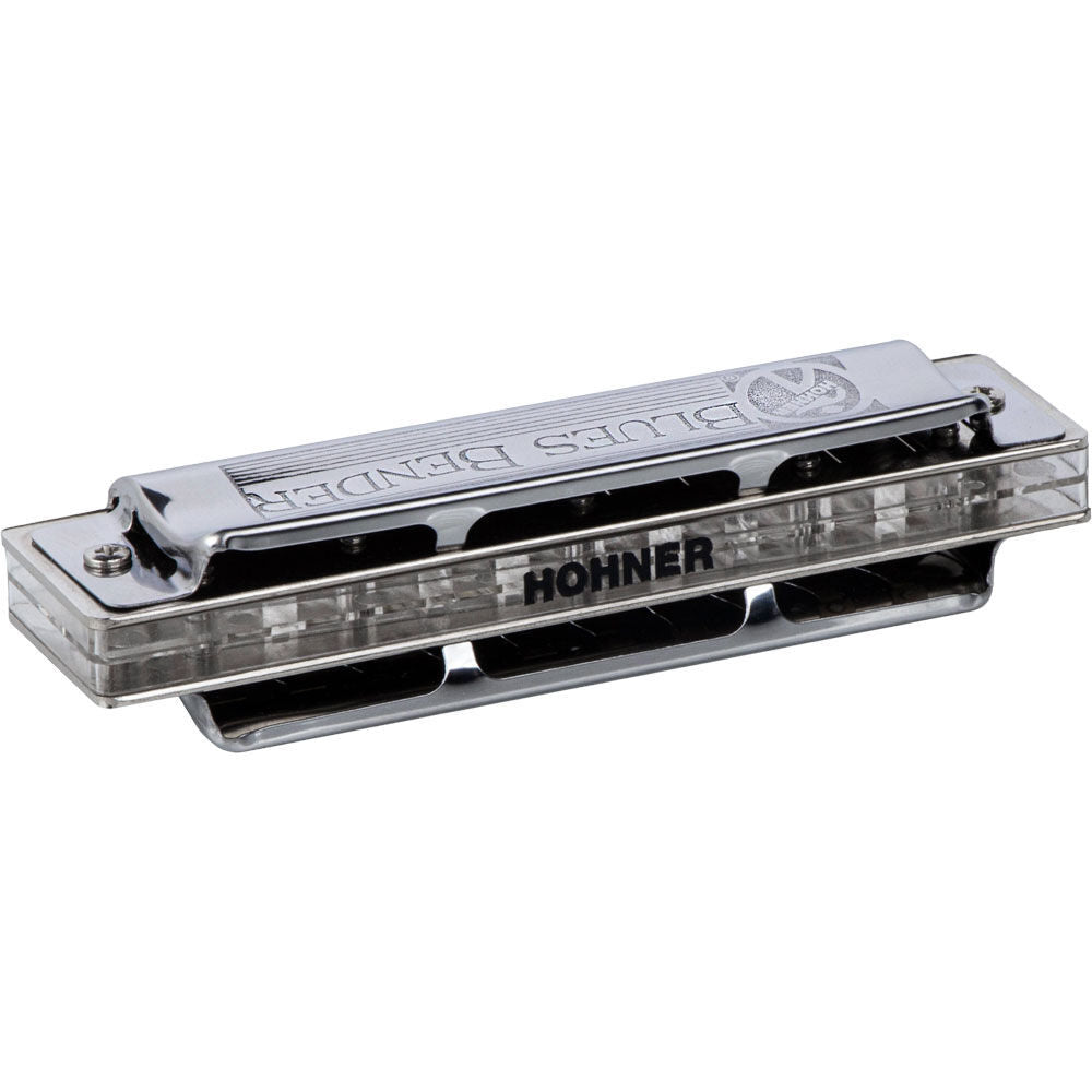 Hohner Blues Bender Harmonica in Key of E - Durable Plastic Comb, 20 Brass Reeds, 10 Holes, 3 Octaves, Stainless Steel Cover Plates — view 3