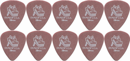 10 x Jim Dunlop Gator 0.58mm Maroon Guitar Picks / Plectrums NEW