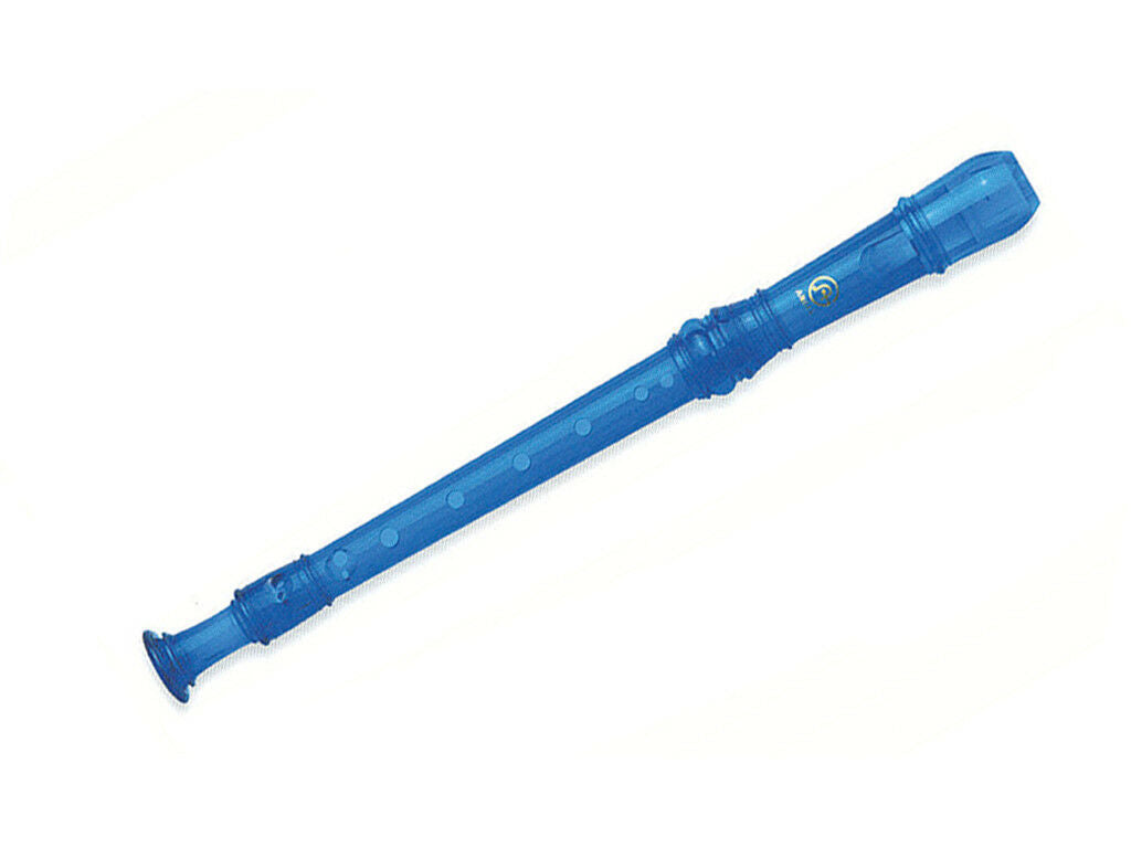 Angel 2 Piece Blue Recorder with Cleaning Rod and Fingering Chart