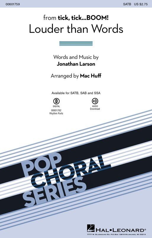 Louder Than Words SATB Choral Arrangement from tick, tick... Boom! - Hal Leonard - 12 Pages - Pop Choral Series