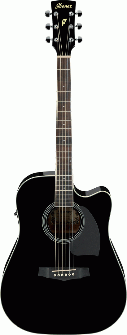 Ibanez PF15ECE BK Acoustic-Electric Guitar (Black High Gloss)