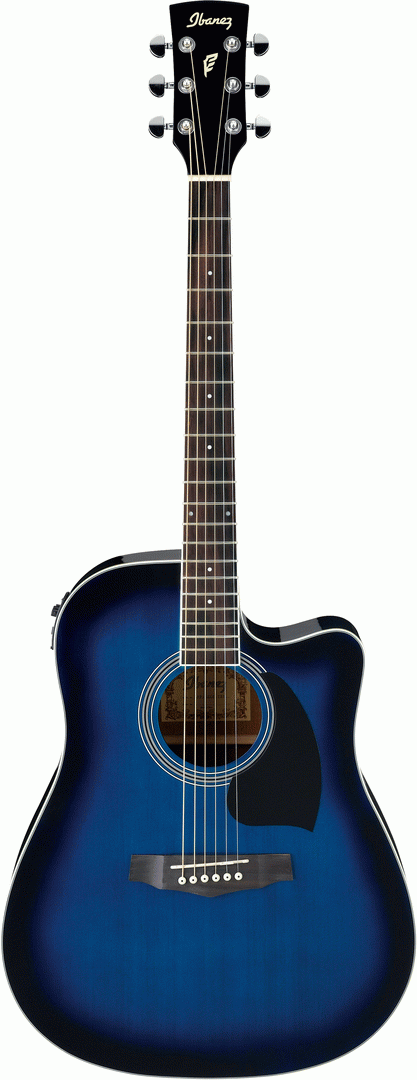 Ibanez PF15ECE Acoustic Guitar Trans Blue Burst