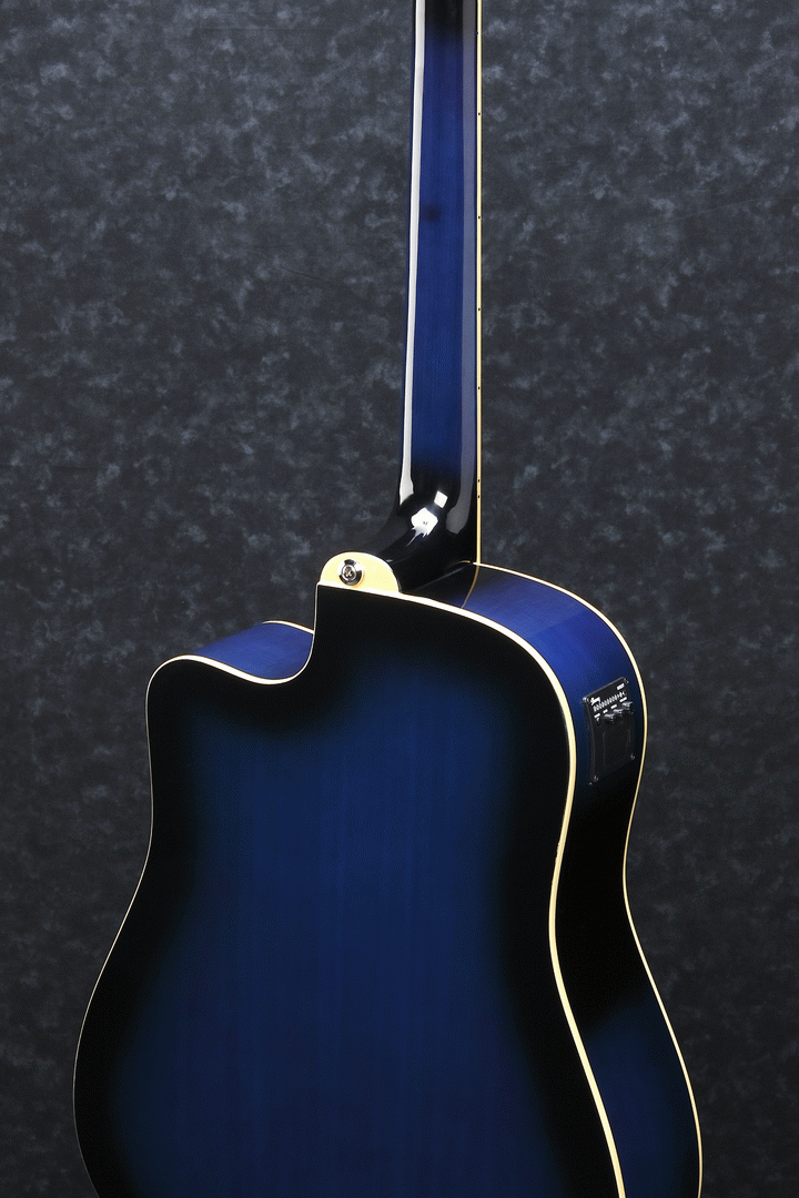 Ibanez PF15ECE Acoustic Guitar Trans Blue Burst — view 3