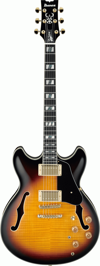 Ibanez JSM10 VYS John Scofield Electric Guitar W/Case (Vintage Yellow Sunburst)