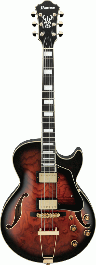 Ibanez AG95QA DBS Artcore Hollowbody Guitar (Dark Brown Sunburst)