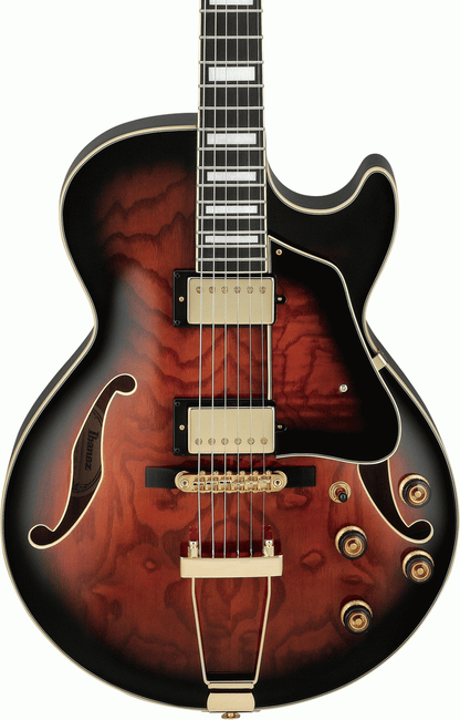 Ibanez AG95QA DBS Artcore Hollowbody Guitar (Dark Brown Sunburst) — view 4