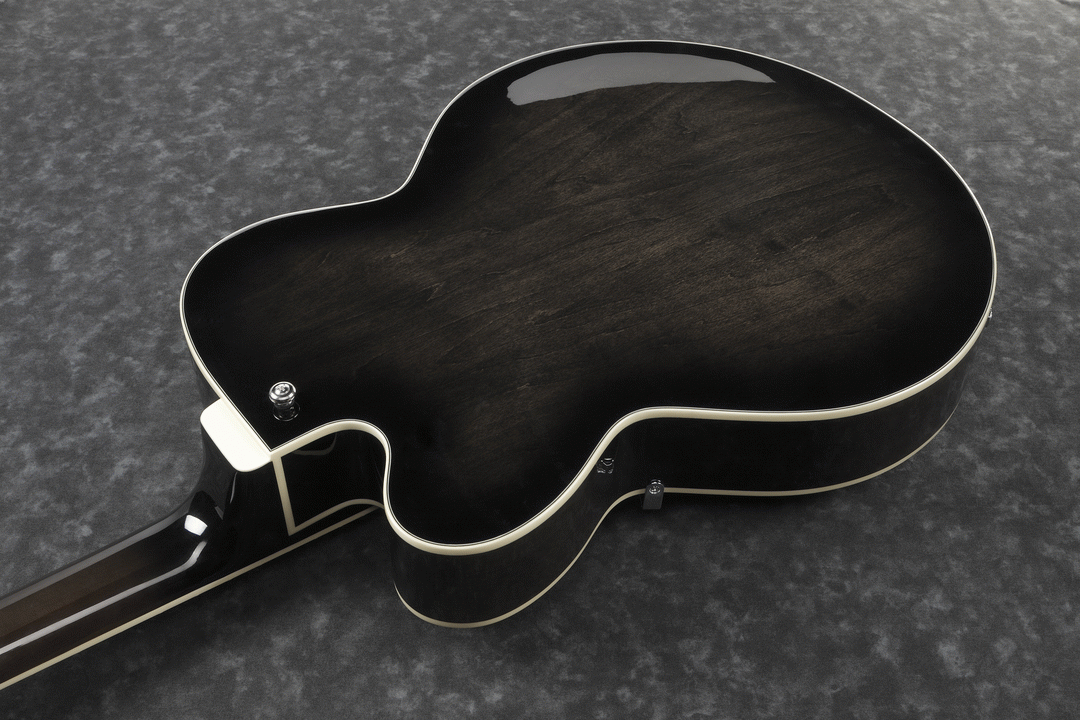 Ibanez AFB200 Artcore Hollowbody 4-String Bass Guitar (Transparent Black Sunburst) — view 3