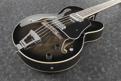 Ibanez AFB200 Artcore Hollowbody 4-String Bass Guitar (Transparent Black Sunburst) — view 4