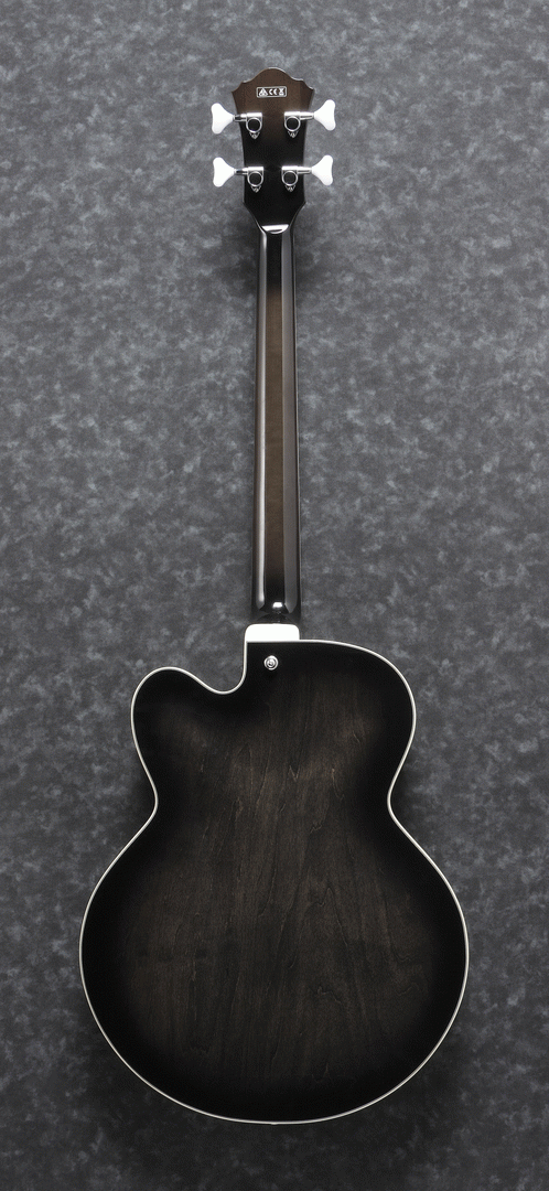 Ibanez AFB200 Artcore Hollowbody 4-String Bass Guitar (Transparent Black Sunburst) — view 2