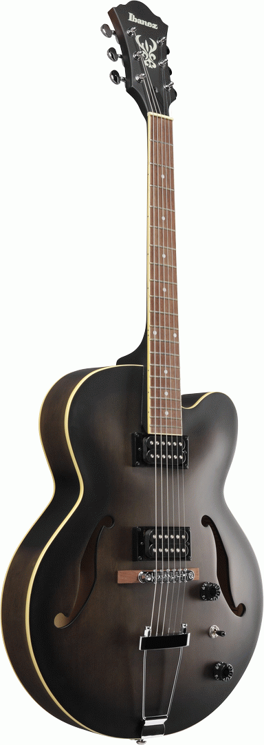Ibanez AF55 Artcore Hollowbody Electric Guitar (Transparent Black Flat) — view 3