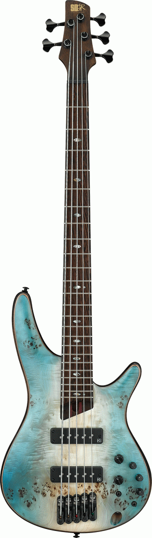 Ibanez SR1605B CHF Premium Electric 5-String Bass (Caribbean Shoreline Flat)