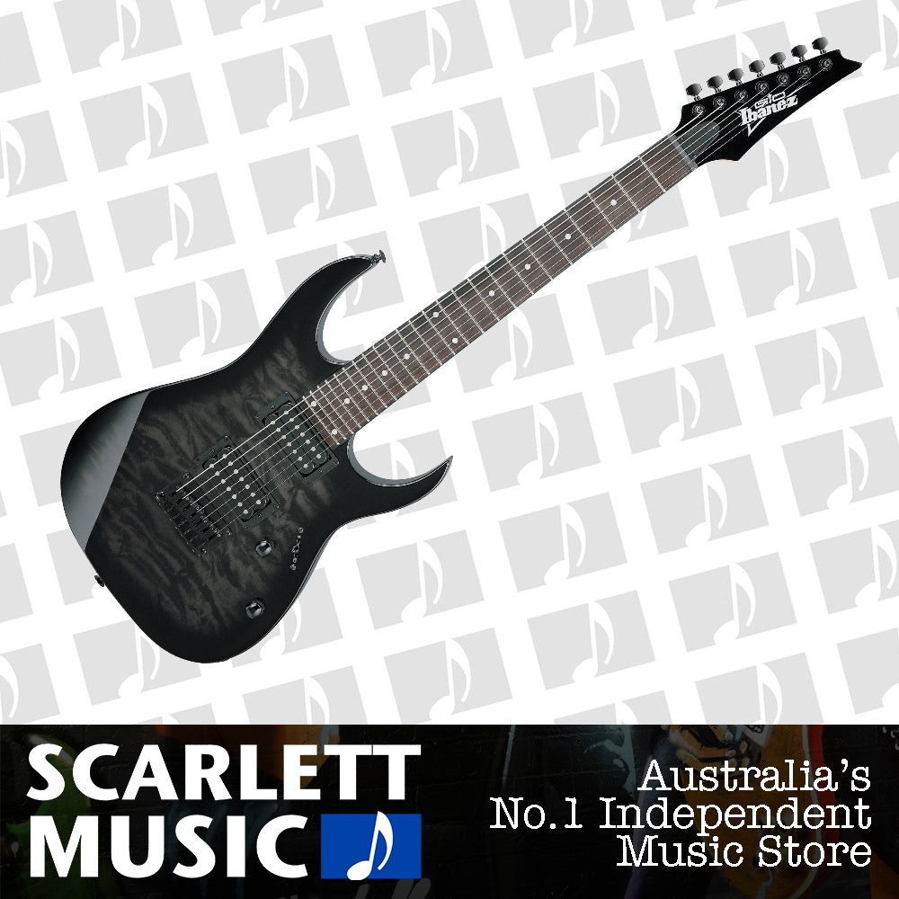 Ibanez GRG7221QA 7 String Electric Guitar Trans Black Sunburst — view 2