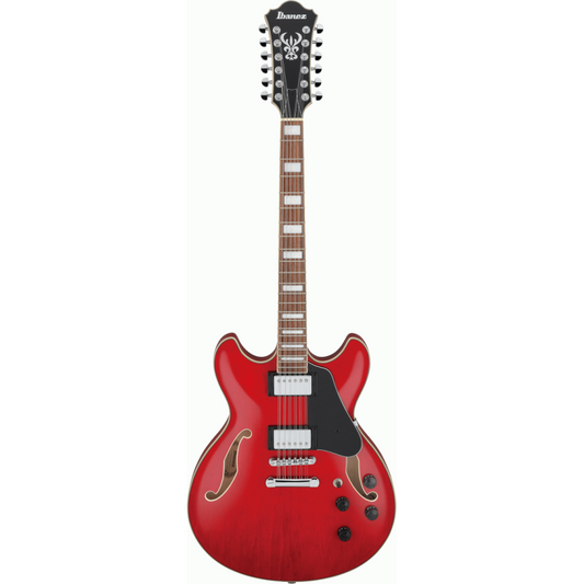 Ibanez AS7312 TCD 12 String Artcore Electric Guitar Transparent Cherry Red