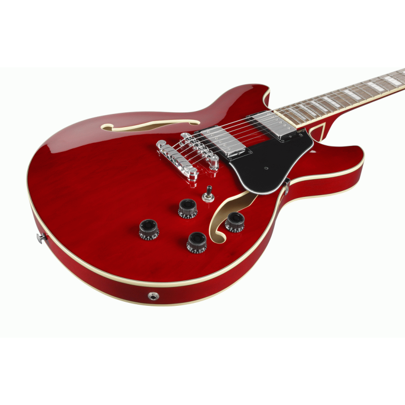 Ibanez AS73 TCD Transparent Cherry Red Semi-Acoustic Guitar — view 6