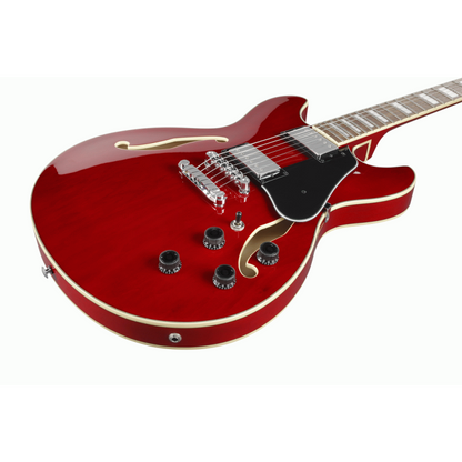 Ibanez AS73 TCD Transparent Cherry Red Semi-Acoustic Guitar — view 6