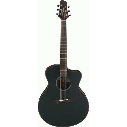 Ibanez JGM10 BSN Jon Gomm Acoustic Guitar with Case - Black Satin Top, Natural High Gloss Back and Sides