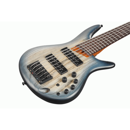 Ibanez SR606E CTF Electric 6-String Bass Cosmic Blue Starburst Flat — view 4