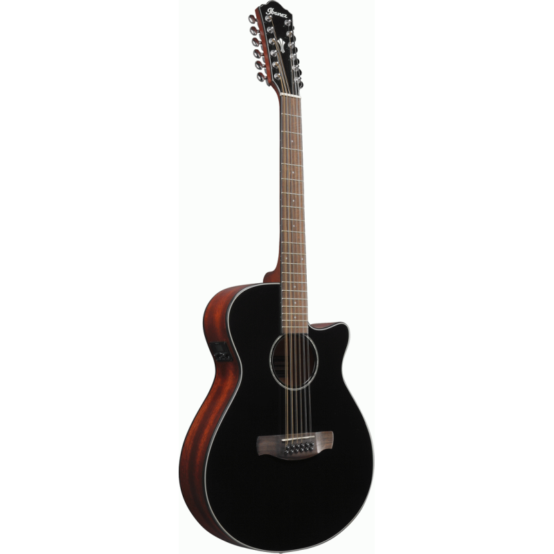 Ibanez AEG5012 BKH 12 String Acoustic Guitar Black High Gloss — view 3