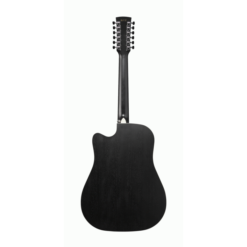 Ibanez AW8412CE WK 12-String Acoustic Guitar in Weathered Black — view 2