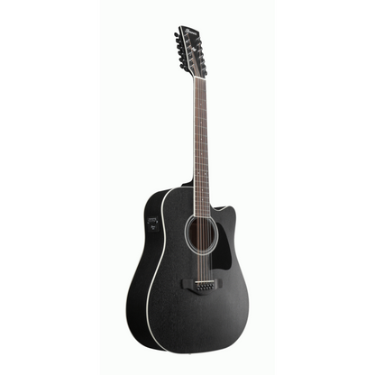 Ibanez AW8412CE WK 12-String Acoustic Guitar in Weathered Black — view 3