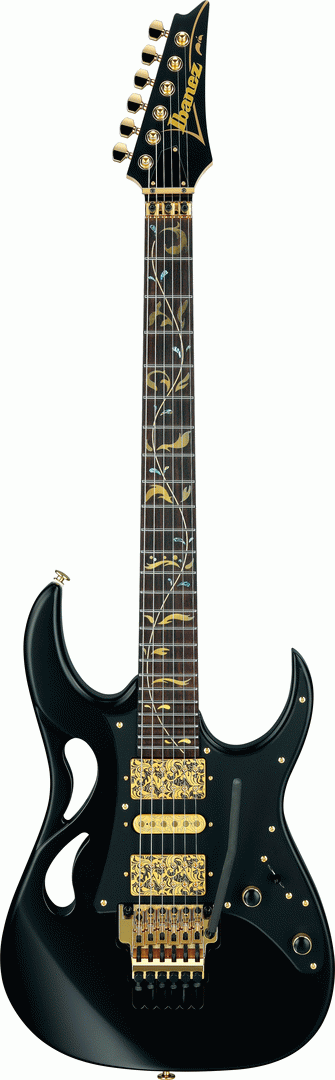 The Ibanez PIA3761 XB Steve Vai Electric Guitar W/Case (Onyx Black)