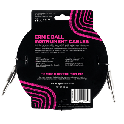 Ernie Ball 6 Meters Straight / Straight Instrument Cable, Black — view 2