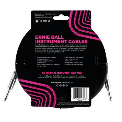 Ernie Ball 3 Meters Straight / Straight Instrument Cable, Black — view 2