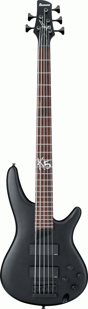 Ibanez K5 BKF Fieldy Electric 5-String Bass (Black Flat)